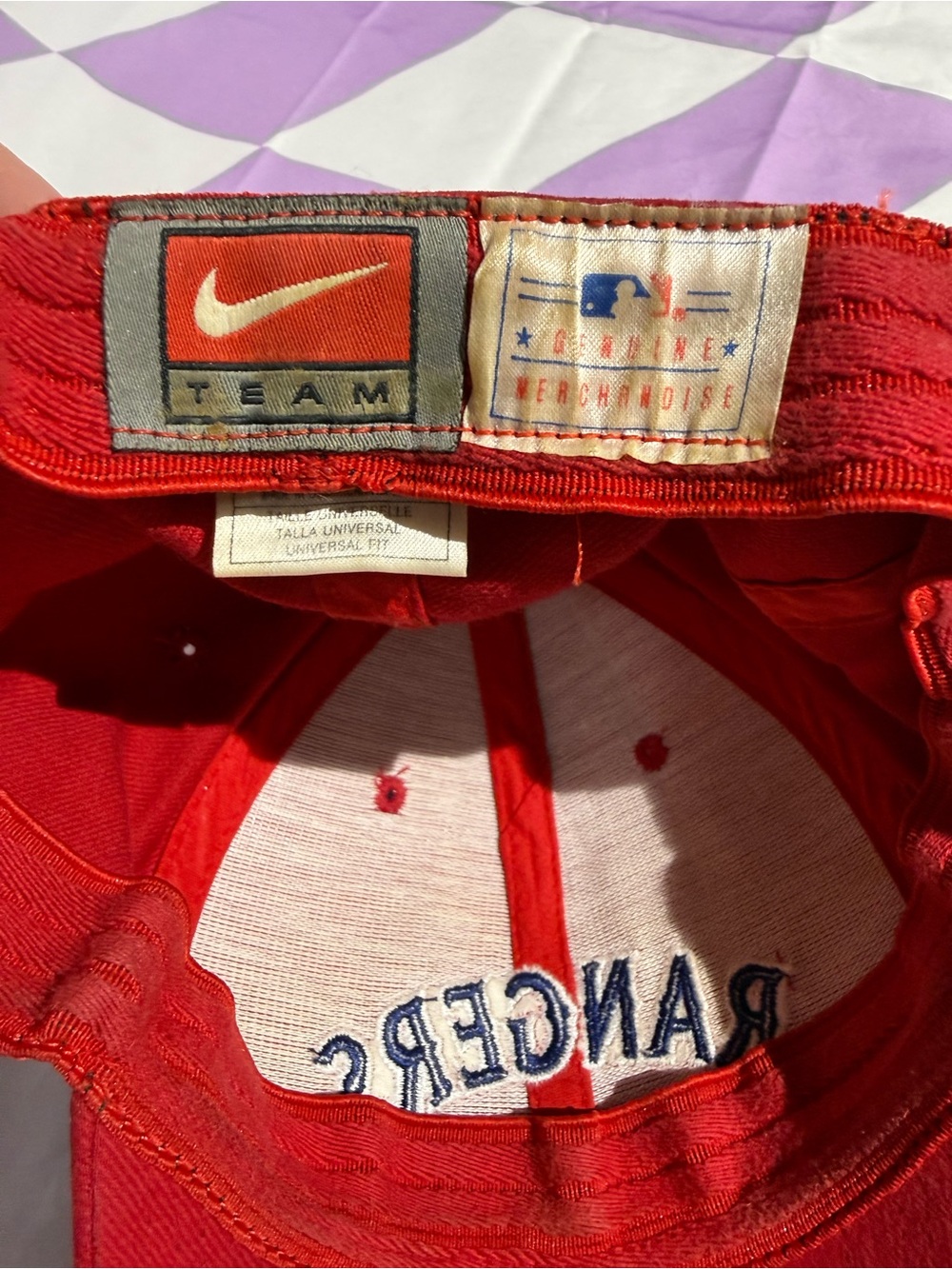 VTG Texas Rangers Nike Team Hat Y2K Red Embroidered Flexfit Cap - Picture 4 of 11